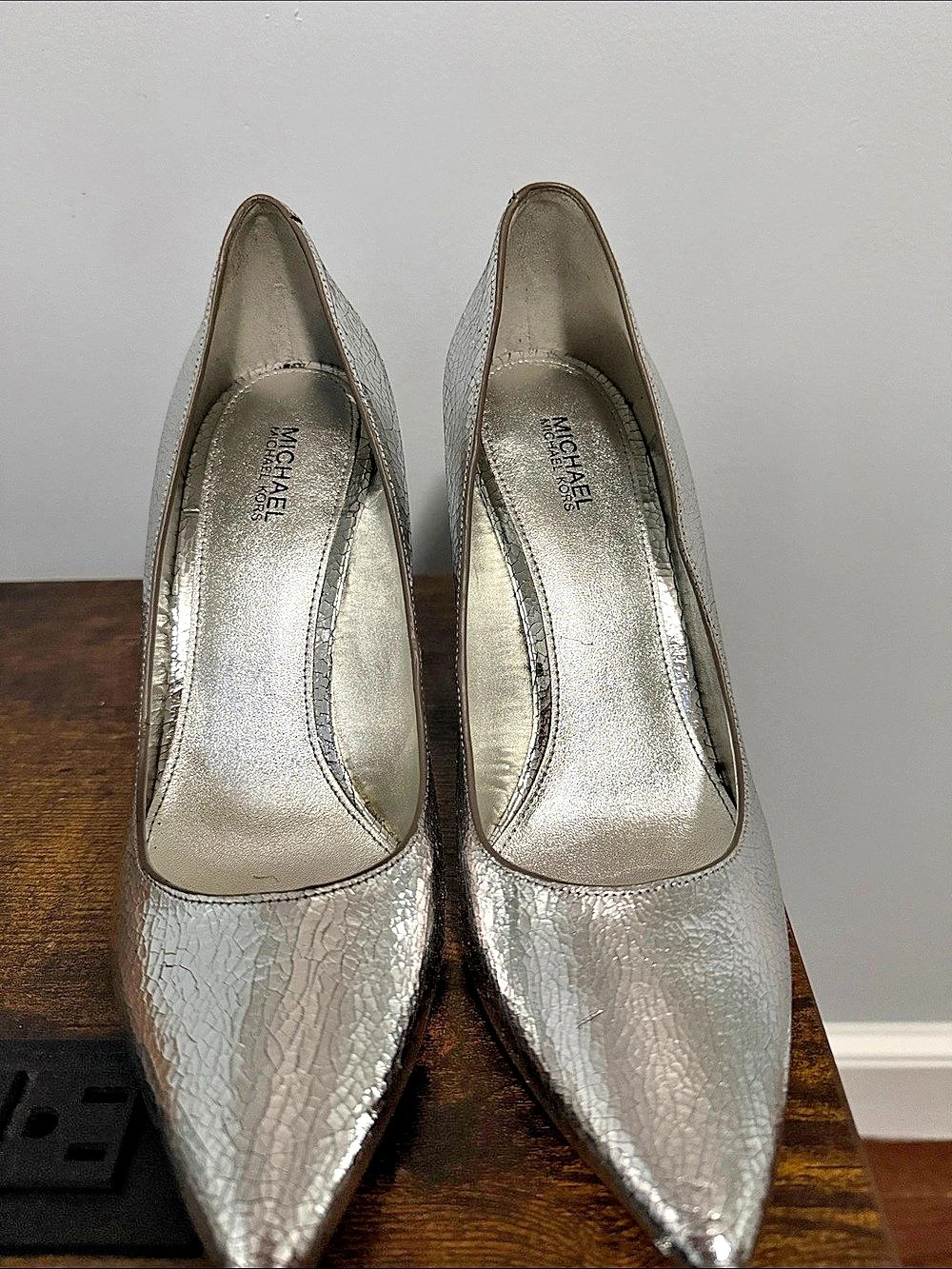 MICHAEL Kors Pointed-Toe Metallic Heels